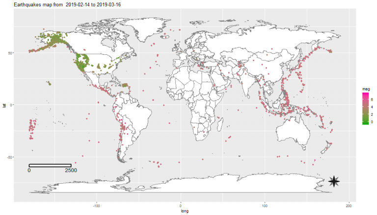 Earthquake Analysis (3/4): Visualizing Data on Maps | DataScience+
